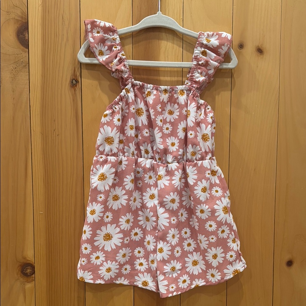 Pink and White Floral Baby Jumpsuit